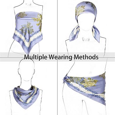 Square Scarf with Classic Geometric Print and Contrast Border