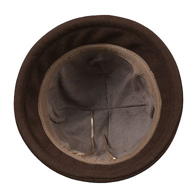 Womens Soft Felt Cloche Hat with Decorative Flower Accent