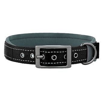 Dog Collar Reflective Adjustable Comfort Padded Nylon Collars with Durable Metal Belt Buckle