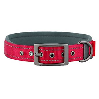 Dog Collar Reflective Adjustable Comfort Padded Nylon Collars with Durable Metal Belt Buckle