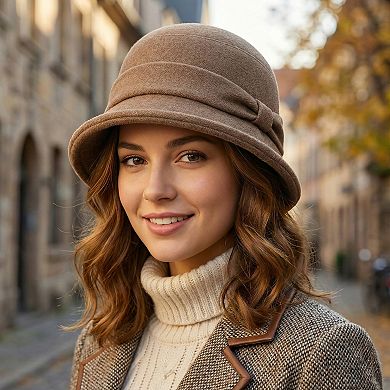 Womens Soft Structured Cloche Hat with Classic Side Band