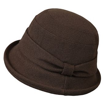 Womens Soft Structured Cloche Hat with Classic Side Band