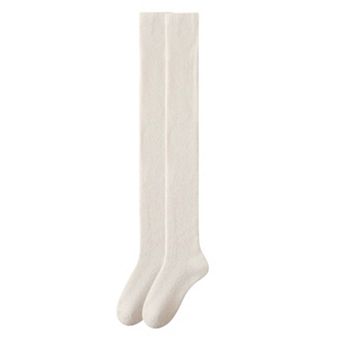 Plush Over The Knee High Elasticity Solid Color Thermal Socks