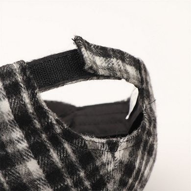 Plaid Baseball Cap with Curved Brim Soft Structured Crown and Adjustable Back Strap