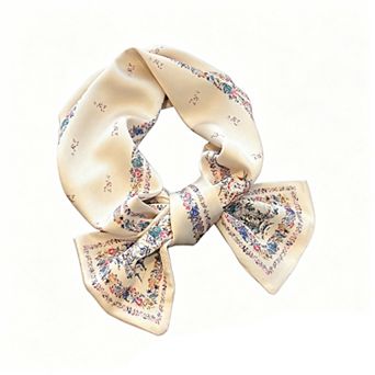 Women's Paisley Print Satin Long Scarf with Smooth Finish and Narrow Profile Design 57x4.7in