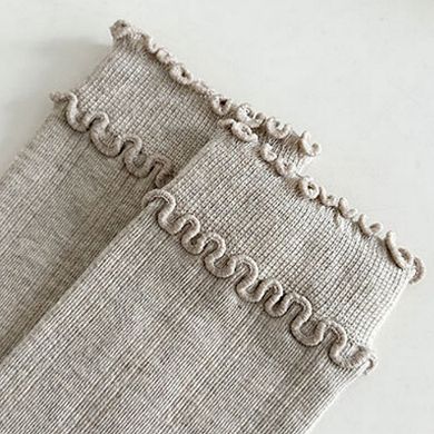 3-Pair Women's Soft Ribbed Crew Socks with Lettuce Edge Cuff Stretch Everyday Comfort Set