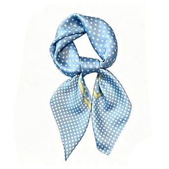 Women's Polka Dot Satin Square Scarf with Framed Border Detail and Smooth Lightweight Finish