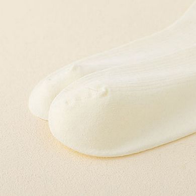 4-Pair Women's Ribbed Crew Socks with Gingham Foldover Cuff Soft Stretch Everyday Gift Set