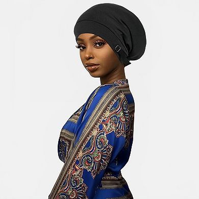 Adjustable Satin-Lined Sleep Bonnet with Soft Stretch Fit and Secure Strap Closure