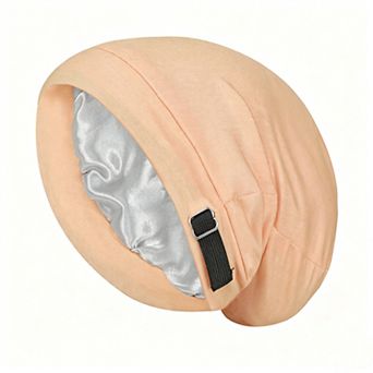 Adjustable Satin-Lined Sleep Bonnet with Soft Stretch Fit and Secure Strap Closure