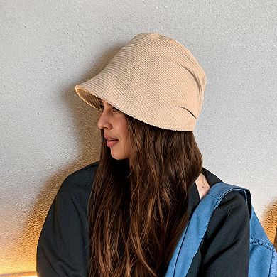 Textured Soft Bucket Hat with Foldable Brim Relaxed Fit and Lightweight Fabric Design