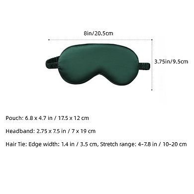 Women's 4-Piece Satin Sleep Accessory Set with Eye Mask Headband Scrunchie