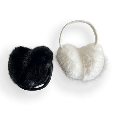 Plush Faux Fur Earmuffs with Soft Cushioned Ear Covers and Comfortable Wraparound Headband Design