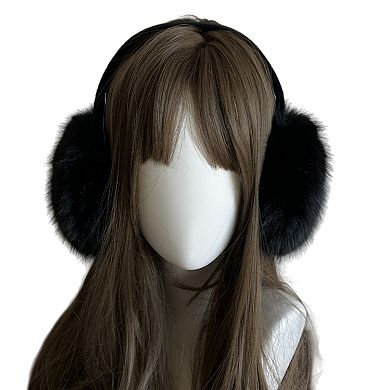 Plush Faux Fur Earmuffs with Soft Cushioned Ear Covers and Comfortable Wraparound Headband Design