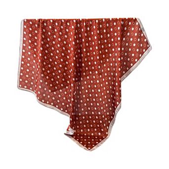 Satin Polka Dot Square Scarf with Contrast Border