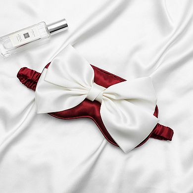 Satin Sleep Mask with Oversized Bow Detail and Elastic Comfort Fit