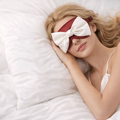 Satin Sleep Mask with Oversized Bow Detail and Elastic Comfort Fit