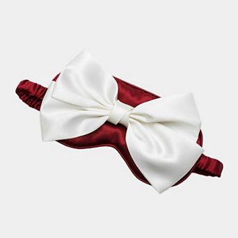 Satin Sleep Mask with Oversized Bow Detail and Elastic Comfort Fit