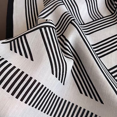 Womens Lightweight Square Scarf with Modern Linear Pattern