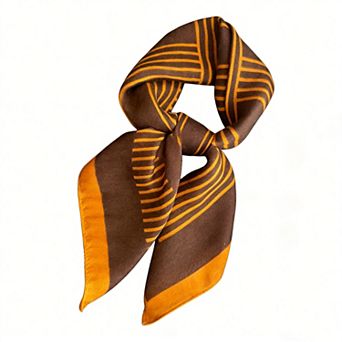 Womens Lightweight Square Scarf with Modern Linear Pattern
