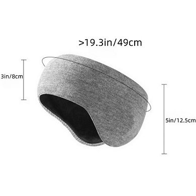 Fleece-Lined Stretch Ear Warmer Headband with Soft Ribbed Knit Exterior