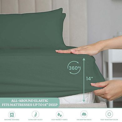 6-Piece Microfiber Bed Sheets Ultra-Soft, Wrinkle-Free, Deep Pocket Fit