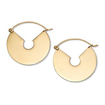 PalmBeach Jewelry Goldtone Luna Disk Earrings, 36x36mm