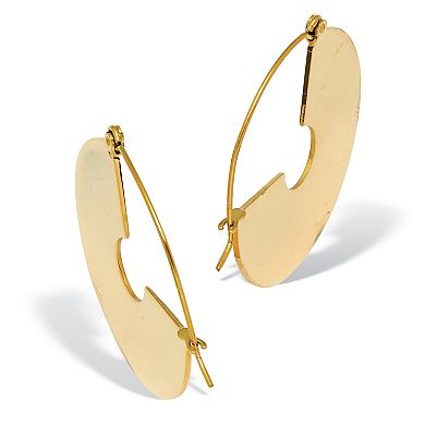 PalmBeach Jewelry Goldtone Luna Disk Earrings, 36x36mm