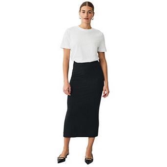 ellos Plus Size Stretch Knit Pull On A Line Maxi Skirt