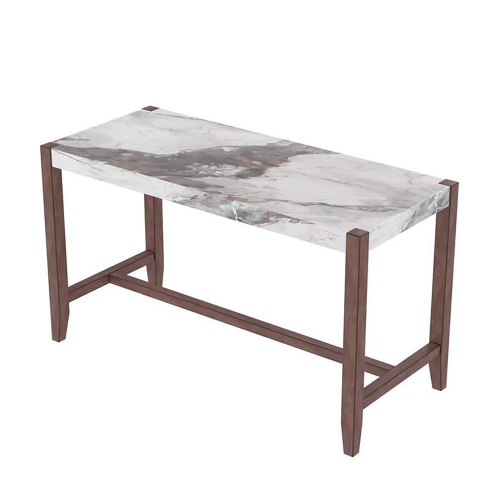 Merax Counter Height Table, 47.5 Inch Faux Marble Finish Bar Dining ...