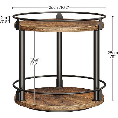 Great Ambitions Lazy Susan Organizer, 2 Tier Spice Turntable Organizer,for Kitchen Countertop