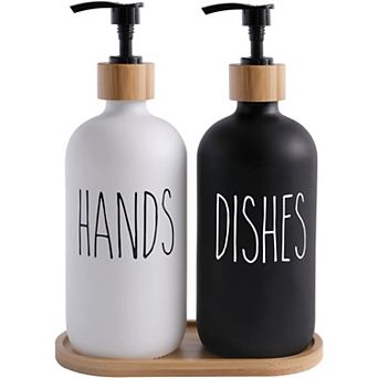 Great Ambitions Soap Dispenser Set,Contains Hand and Dish Soap Dispenser,Suitable for Kitchen Decor