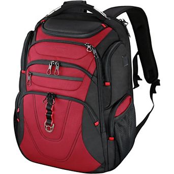 AKSZRI RFID & USB Travel Backpack for 17.3" Laptops, Water-Repellent Daypack for College & Business,