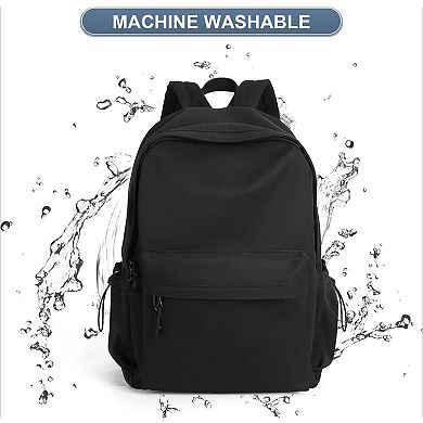 AKSZRI Waterproof Lightweight School Backpack for Women & Teens - Black