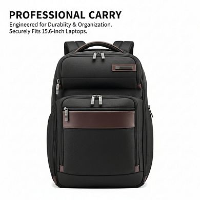 AKSZRI Professional 15.6" Ballistic Nylon Laptop Backpack with SmartSleeve & Multi-Organizer