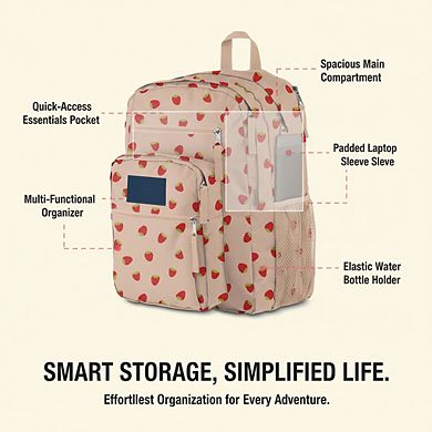 AKSZRI Ergonomic 15" Laptop Backpack with Multiple Compartments & Carry Handle - Strawberry Shower