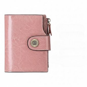 AKSZRI Small Leather Bifold Wallet for Women - RFID Blocking & Compact