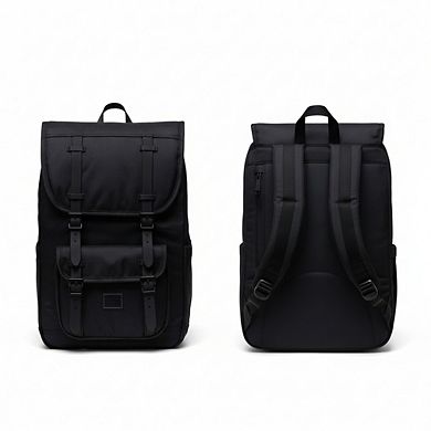 AKSZRI Mid-Volume Canvas Backpack with Signature Stripes - Casual Daily Use