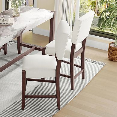 Merax Mid Century Modern Bar Stools Set of 2, 40.4" Counter Stools with Back