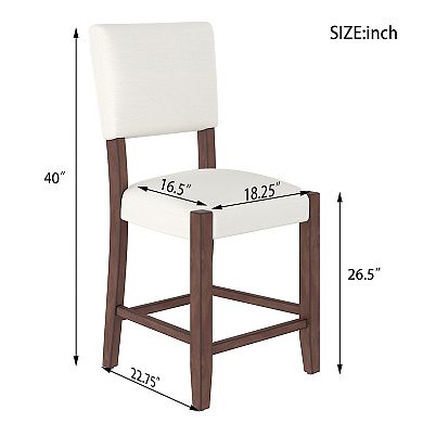 Merax Mid Century Modern Bar Stools Set of 2, 40.4" Counter Stools with Back