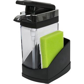 Great Ambitions Kitchen Soap Pump and Sponge Caddy,One-Hand Soap Dispensing,Easy to Refill and Clean