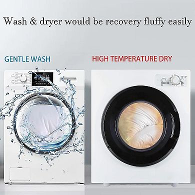 Great Ambitions Flat Soft Bed Pillows Set of 2 Pk for Sleeping 20"x26"Skin Friendly Machine Washable