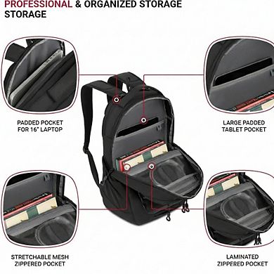 AKSZRI Shield Laptop Backpack in Black, Dimensions: 18.5"x12"x6"