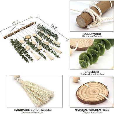 Great Ambitions Artificial Eucalyptus Wall Decor Fake Greenery Leaves Stems Wall Hanging Plants