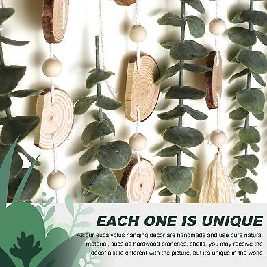 Great Ambitions Artificial Eucalyptus Wall Decor Fake Greenery Leaves Stems Wall Hanging Plants