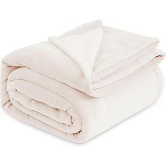 Luxury Microfiber Bed Blanket Soft Lightweight Plush Fuzzy Cozy ,90x90 inches,Cream