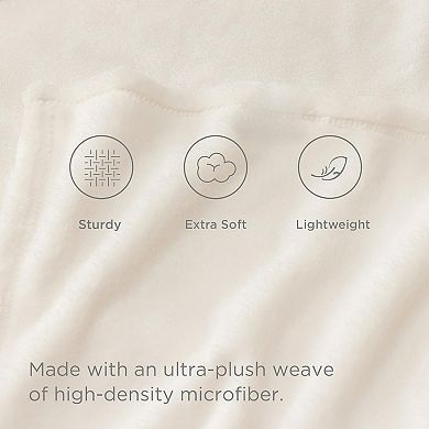 Luxury Microfiber Bed Blanket Soft Lightweight Plush Fuzzy Cozy ,90x90 inches,Cream