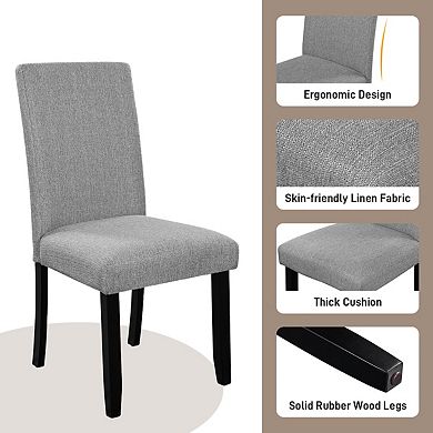 Merax 5-Piece Round Dining Table set, 43-Inch Modern Dining Table and 4 Upholstered Chairs