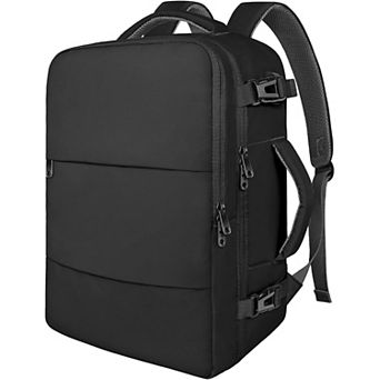 AKSZRI 35L Travel Backpack, Airplane Approved, Fits 15.6" Laptop for Business & College, Black