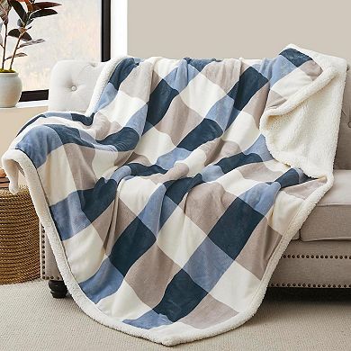 Great Ambitions Sherpa Fleece Throw Blanket for Couch, Fluffy Plush Warm Fuzzy Blanket